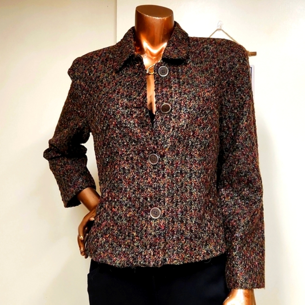 Requirements Tweed Look Chenille Blazer Size 12P